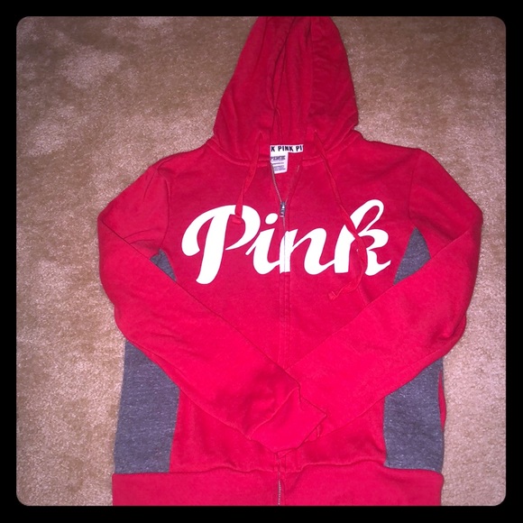 PINK Victoria's Secret Tops - Like new VS pink small zip up hoodie